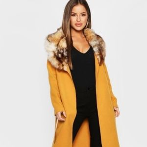 Transitional Fur Lined Collar longline coat NWT